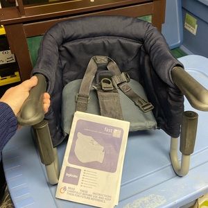 Inglesina navy blue table mounted chair with directions